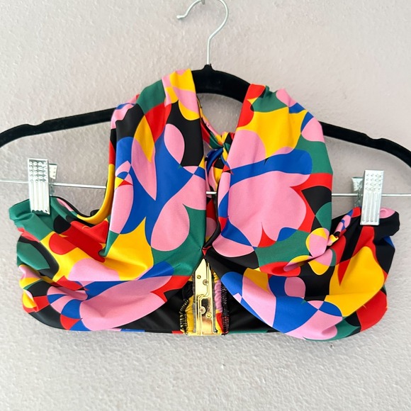 Beach Riot Bikini Jessica Top Preppy Geo Floral Festival Size Large - Picture 2 of 4